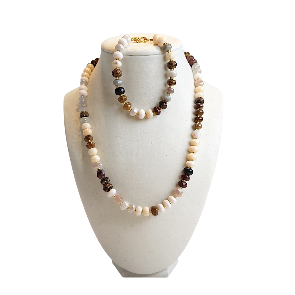 Gemstone Beaded Love Birds in Granola