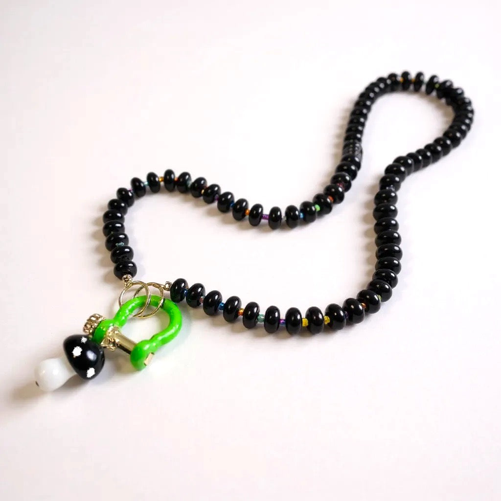 Gemstone Beaded Necklace Onyx