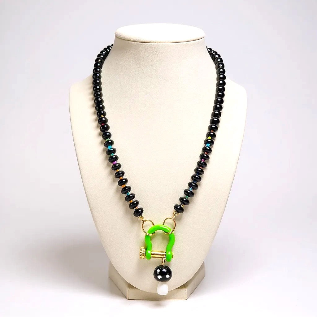 Gemstone Beaded Necklace Onyx