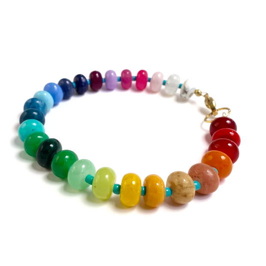 Gemstone Beaded Necklace in Pride