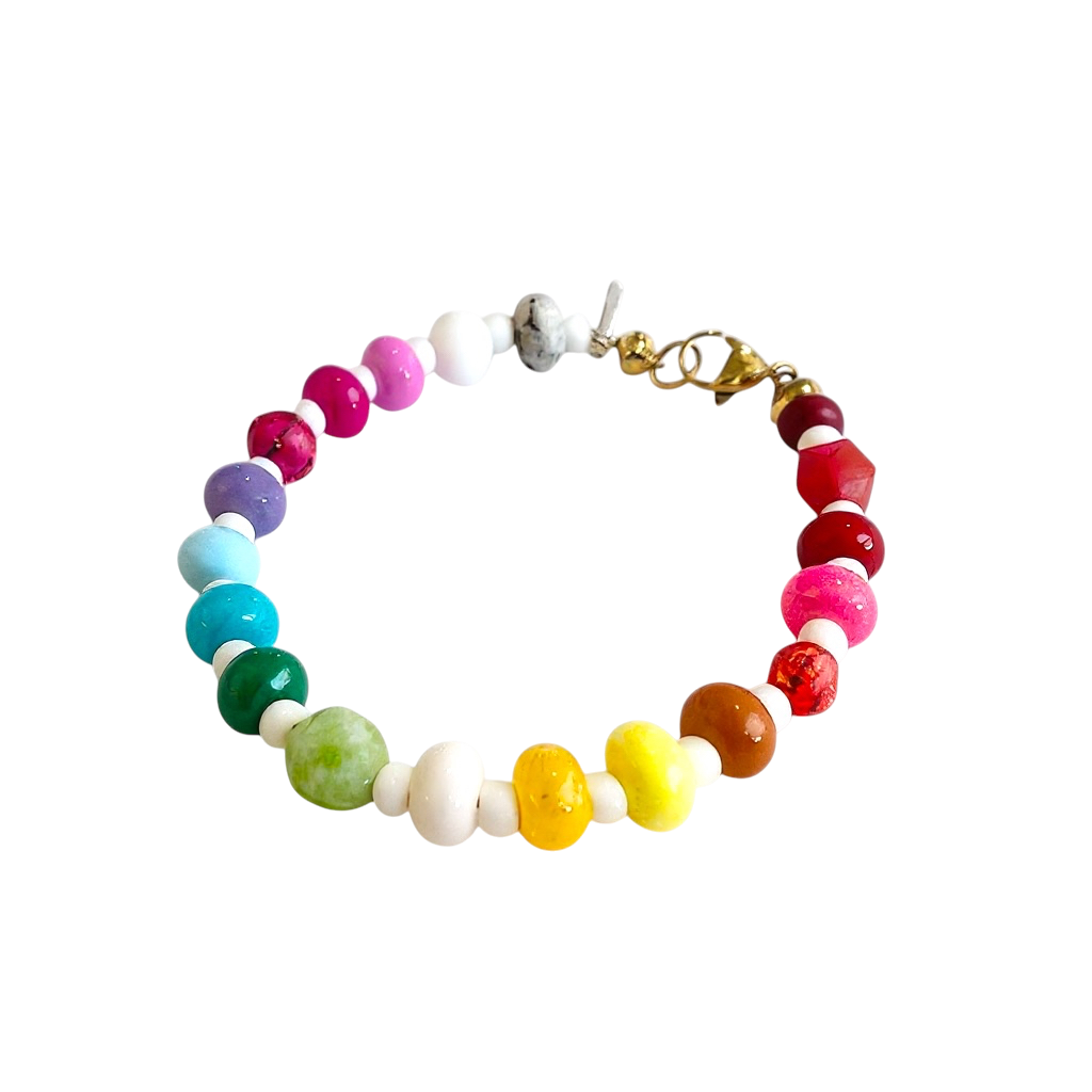 Gemstone Beaded Bracelet in Spectrum