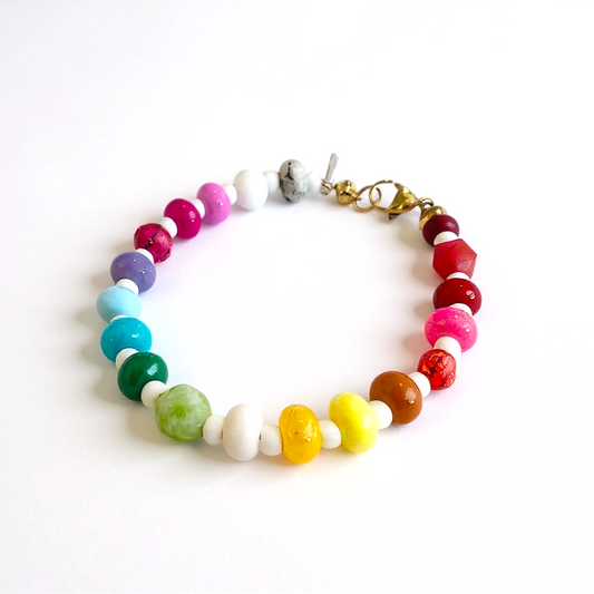 Gemstone Beaded Bracelet in Spectrum