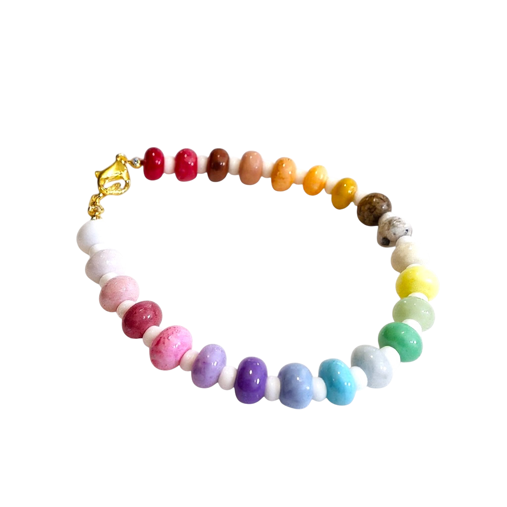 Gemstone Beaded Bracelet in Sunbow