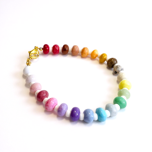 Gemstone Beaded Bracelet in Sunbow