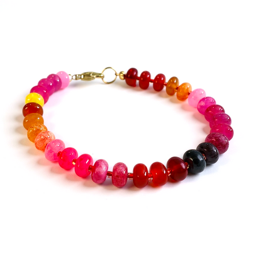 Gemstone Beaded Bracelet in Fiery