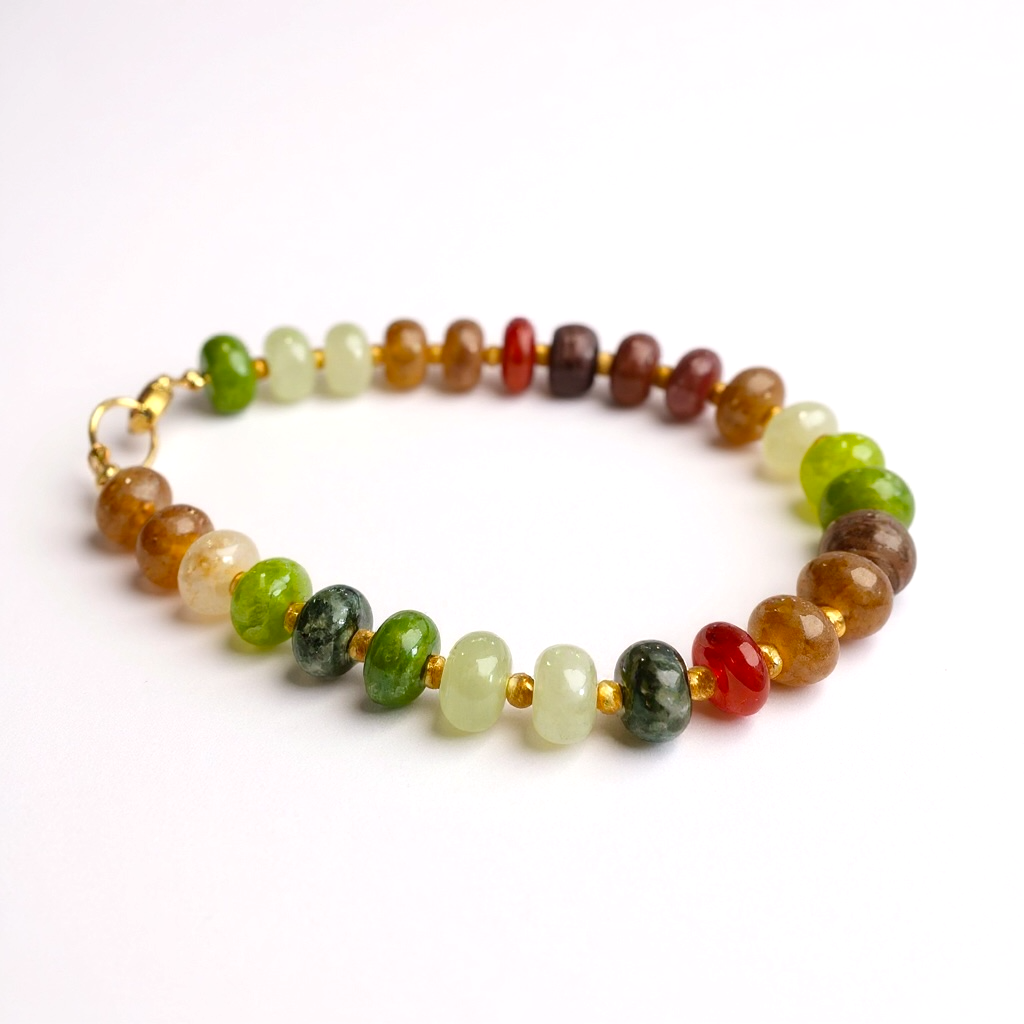 Gemstone Beaded Bracelet in Earthy