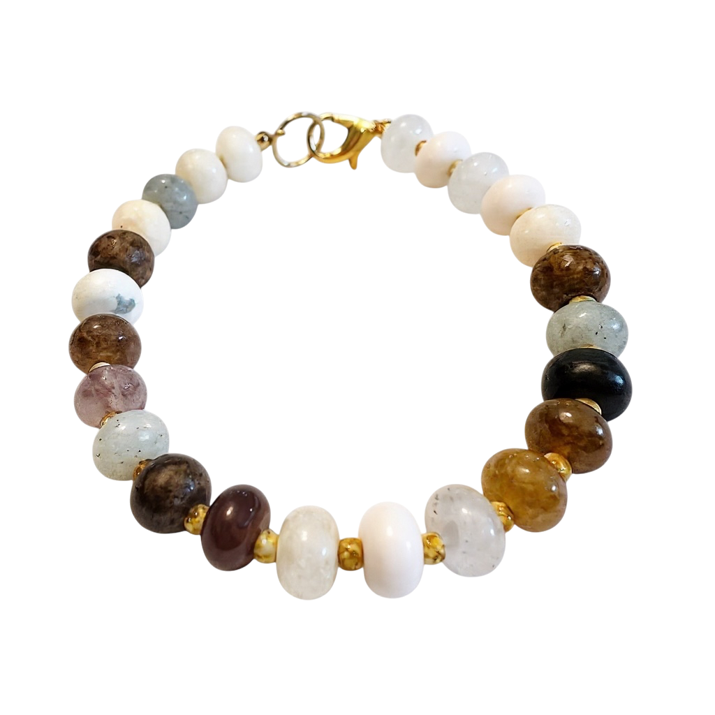 Gemstone Beaded Bracelet in Cookie