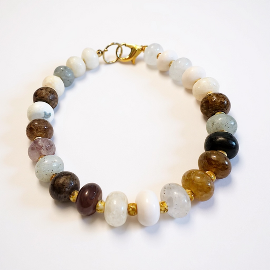 Gemstone Beaded Bracelet in Cookie