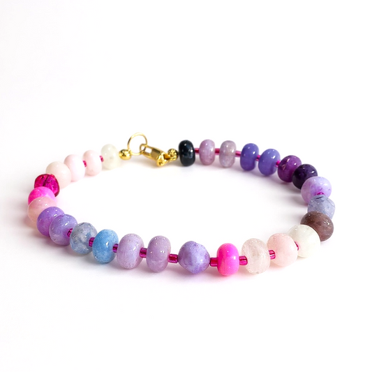Gemstone Beaded Bracelet in Flower