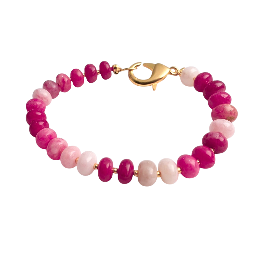 Gemstone Beaded Bracelet in Berry