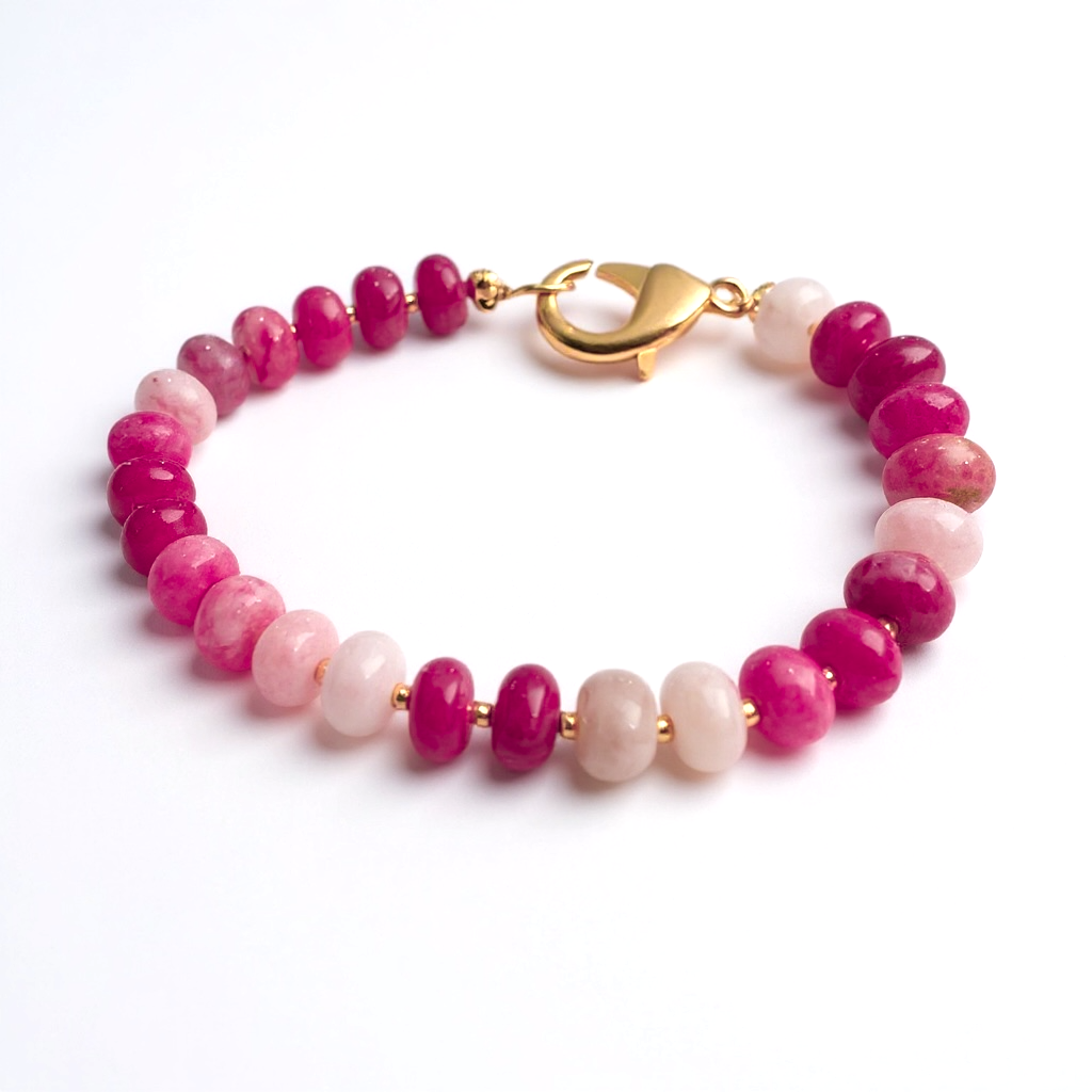 Gemstone Beaded Bracelet in Berry