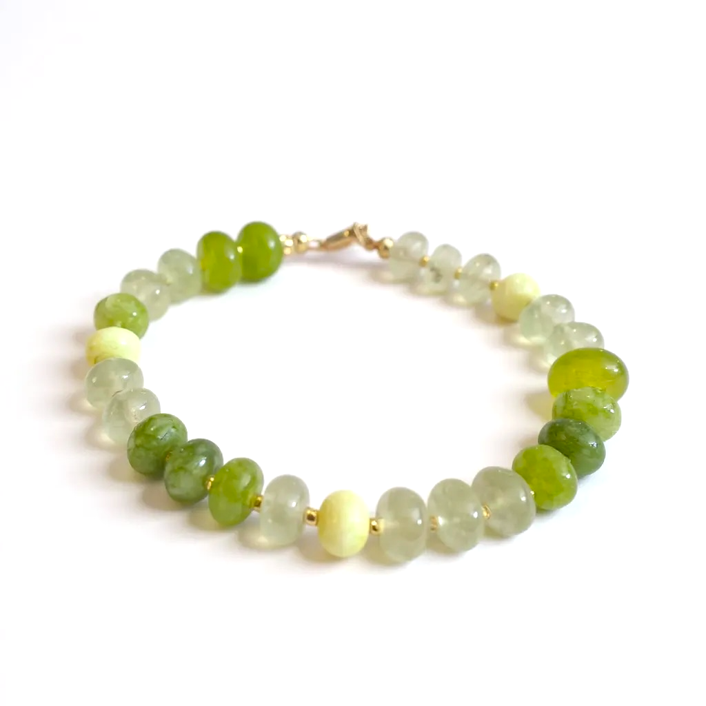 Gemstone Beaded Bracelet in Chartreuse