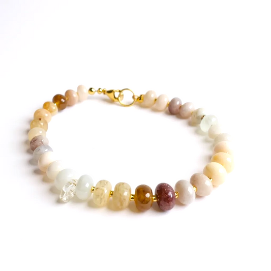 Gemstone Beaded Bracelet in Nude