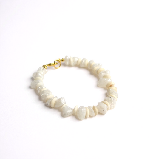 Gemstone Beaded Bracelet in Bone