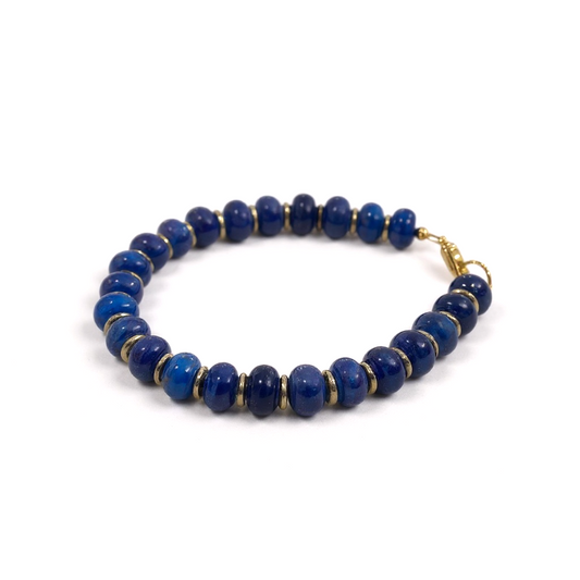 Gemstone Beaded Bracelet in Blueberry