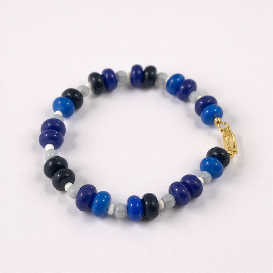 Gemstone Beaded Bracelet Blue Jeans