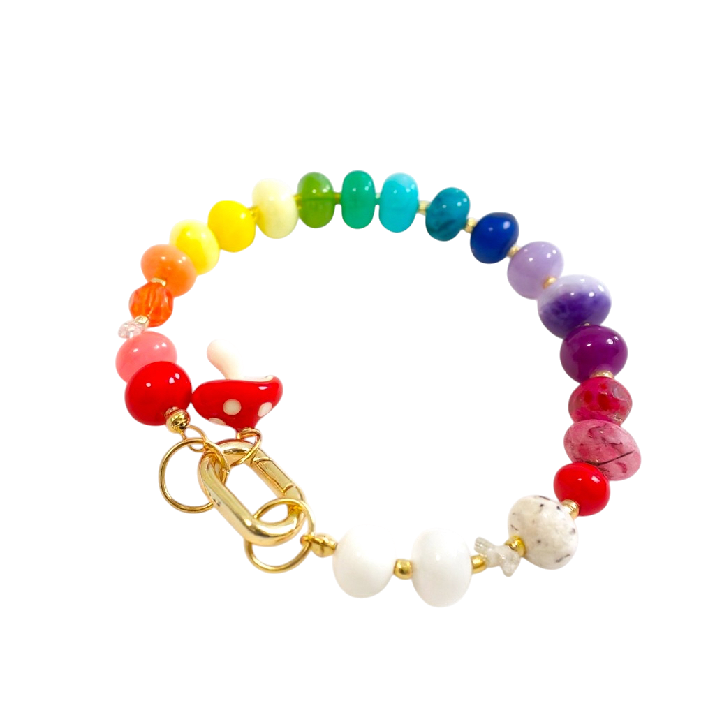 Gemstone Beaded Bracelet in Trippy