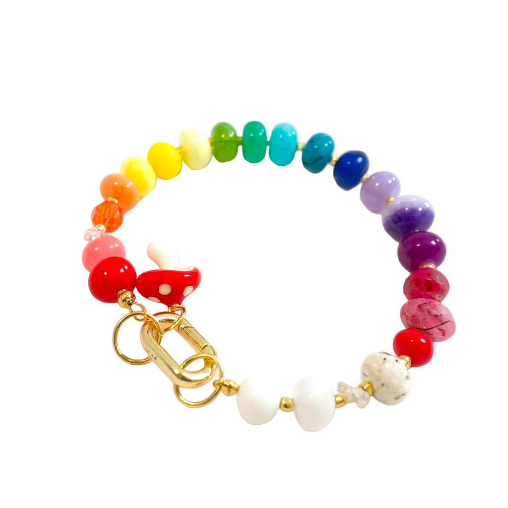Gemstone Beaded Bracelet in Trippy