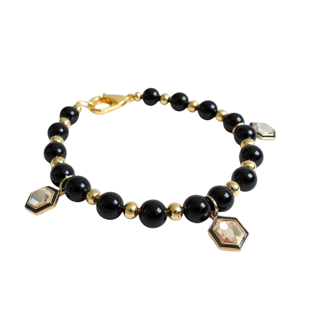 Gemstone Beaded Bracelet in Hex