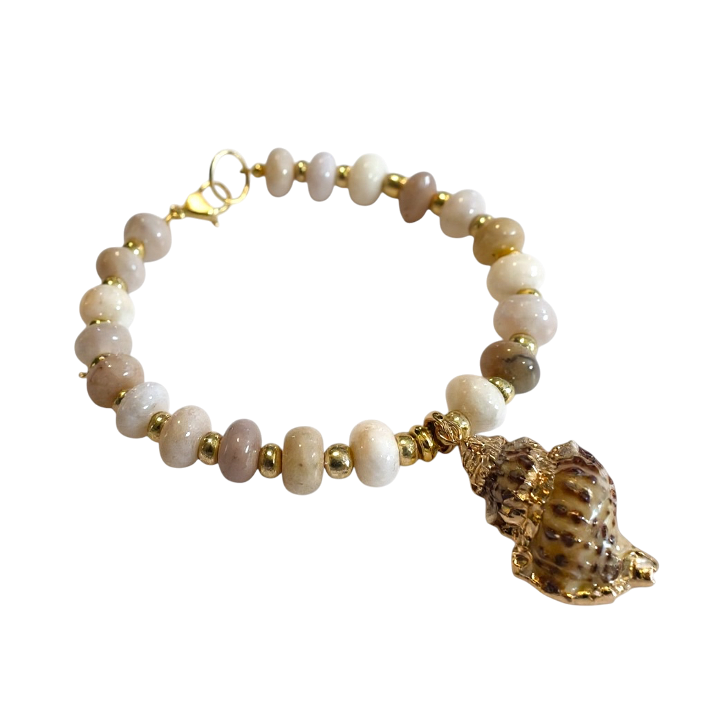 Gemstone Beaded Bracelet in Nautilus