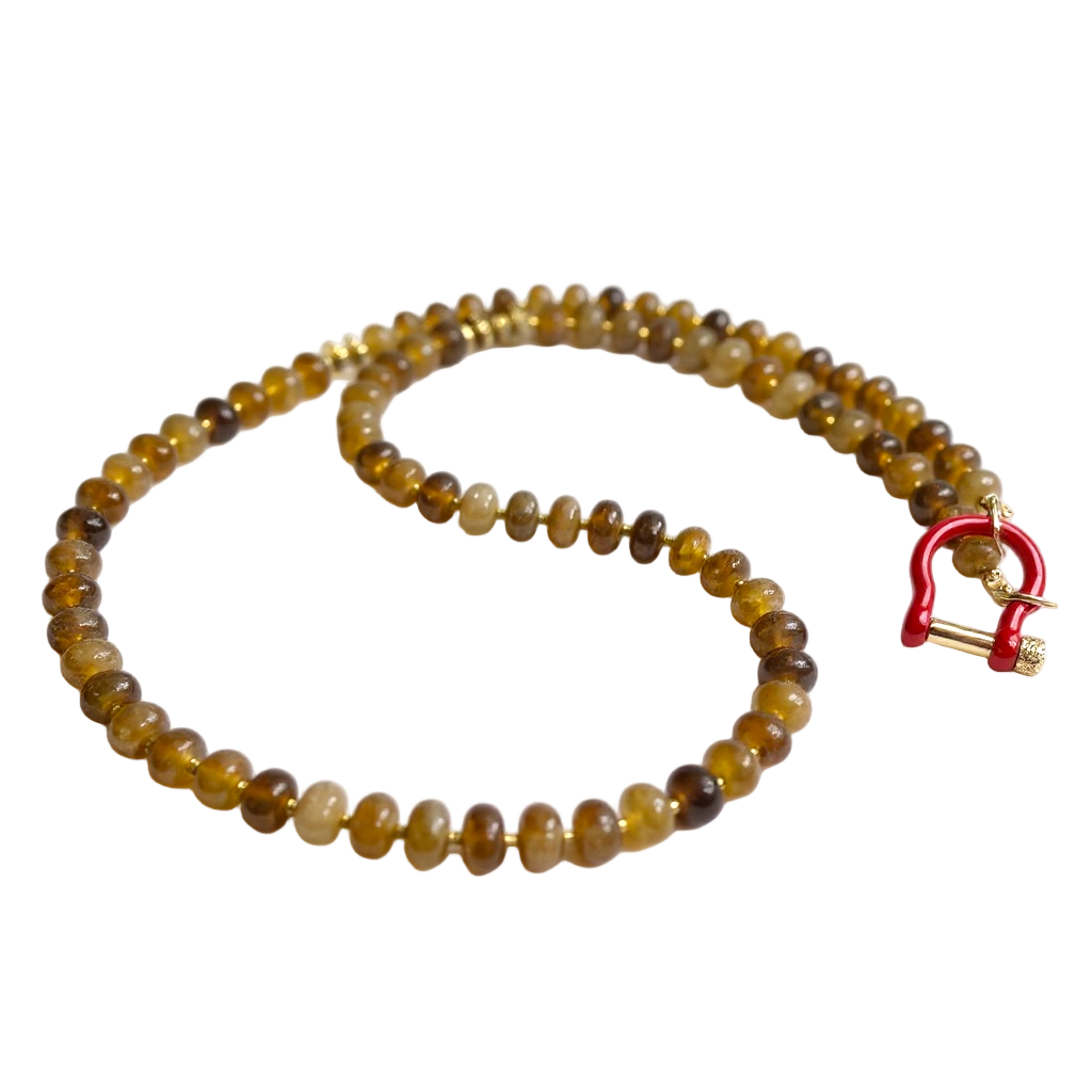 Gemstone Beaded Necklace in Acorns