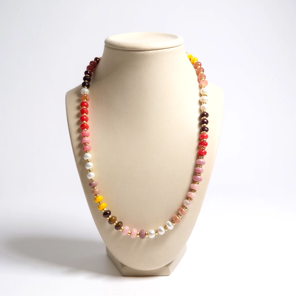 Gemstone Beaded Necklace in Honeycrisp