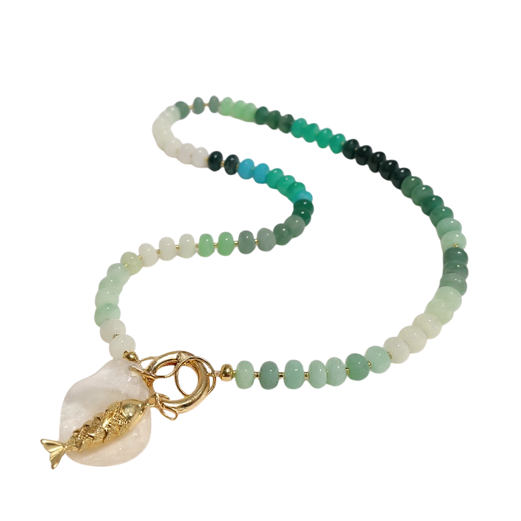 Gemstone Necklace w/ M.I Shell in Fish Food