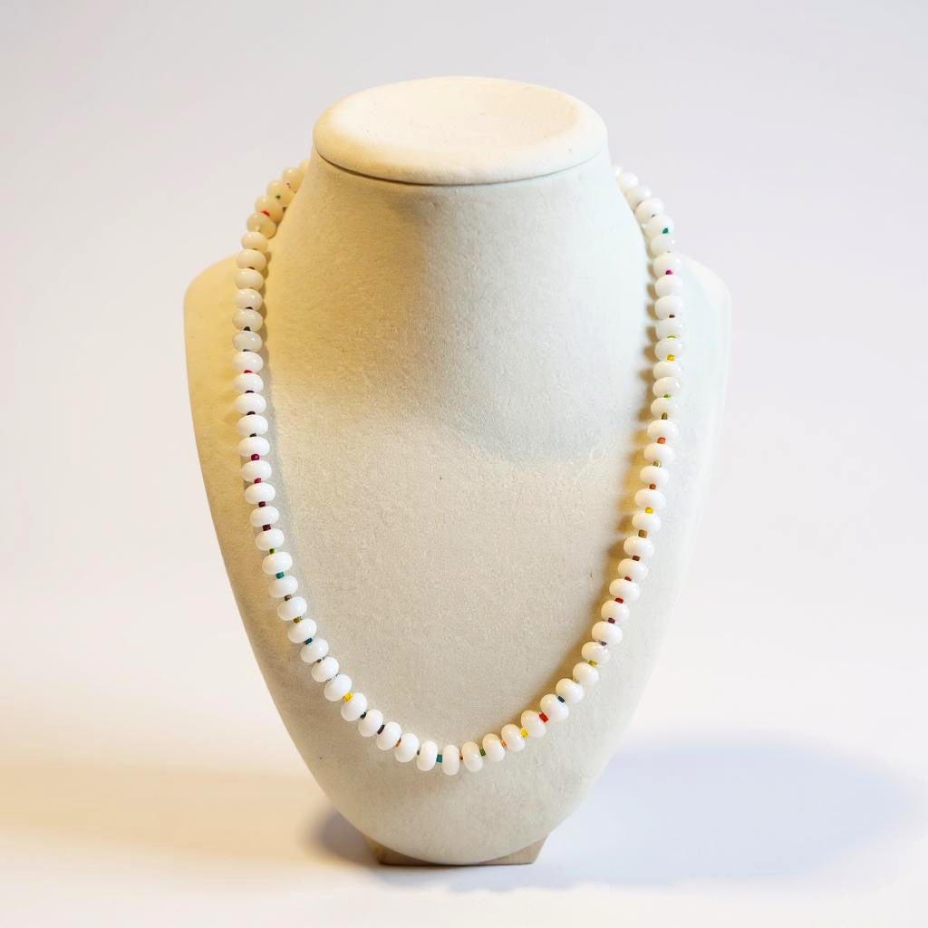 Gemstone Beaded Necklace in Cloudy