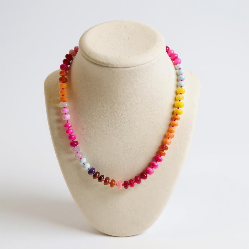 Gemstone Beaded Necklace in Sunset