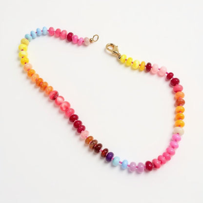 Gemstone Beaded Necklace in Sunset