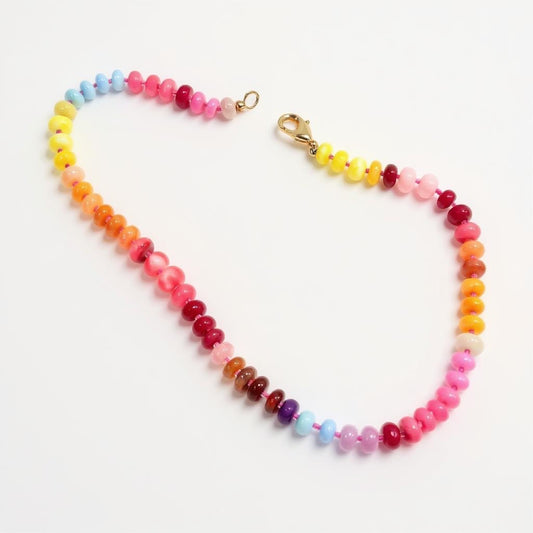 Gemstone Beaded Necklace in Sunset